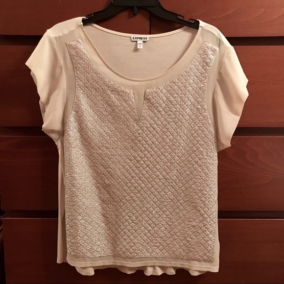 Express Champagne Metallic Blouse - Picture 1 of 3